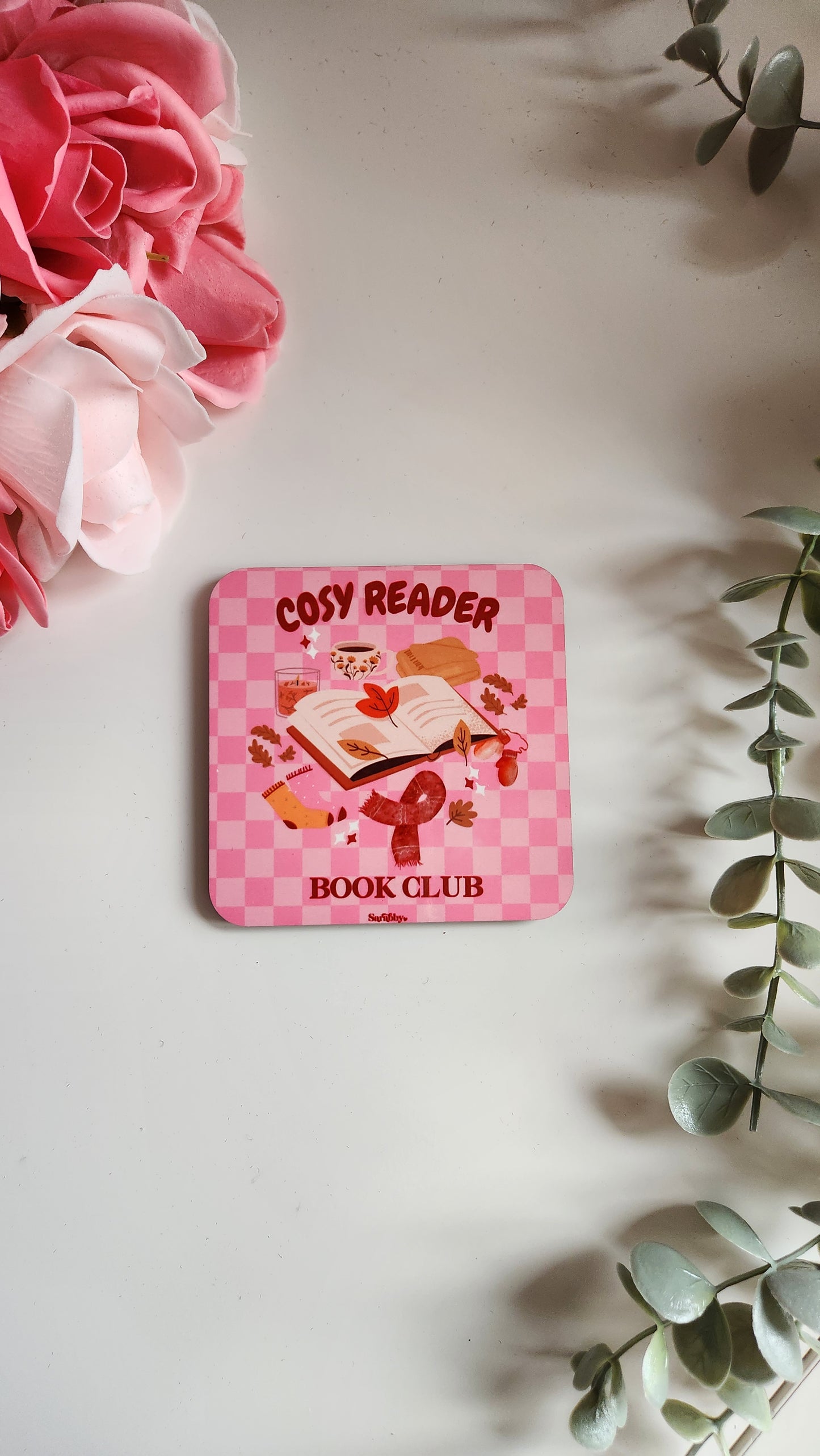 Cosy Reader - Square Coaster