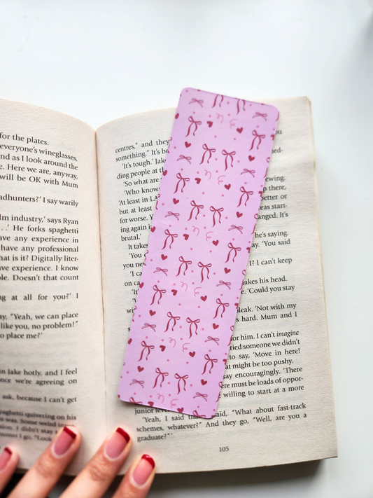 Bow Love double sided bookmark