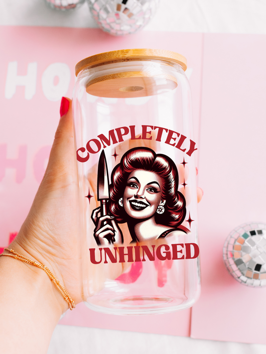 Unhinged - 16oz Iced Coffee Glass Cup