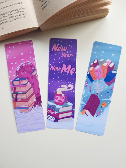 January 'Snowy Winter' 3 Bookmarks Set